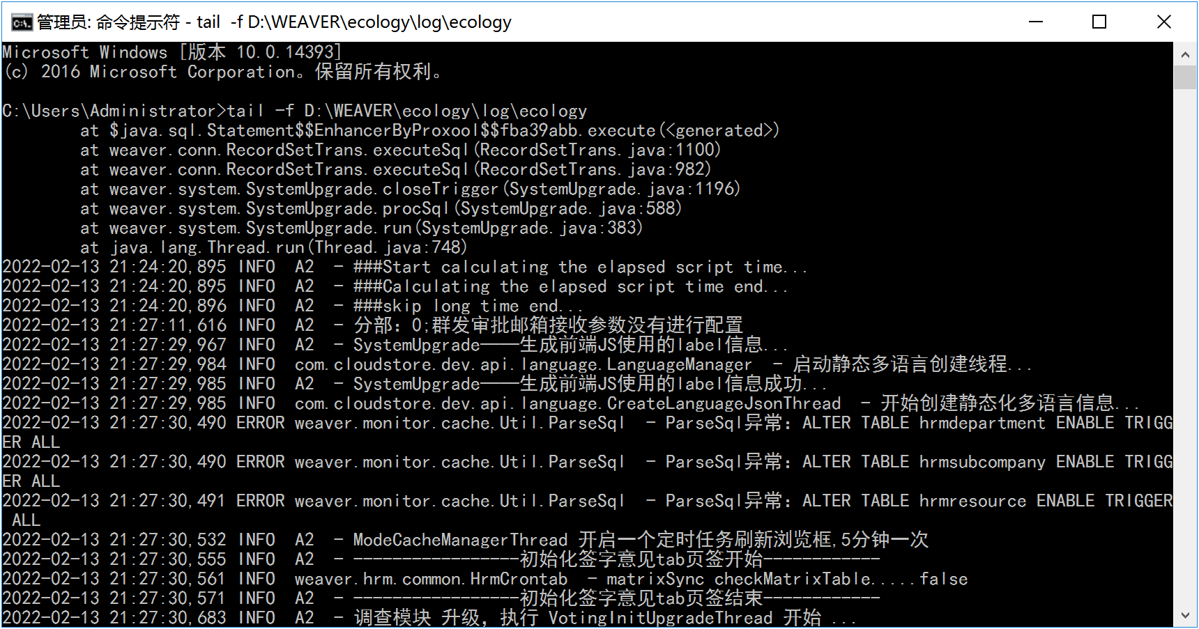 在Windows上通过CMD查看实时日志